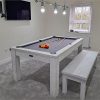 Signature Chester White Solid Wood Pool Dining Table: 6ft, 7ft