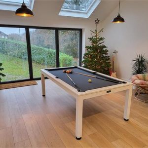 Signature Strickland American Pool Dining Table: White Finish - 7ft