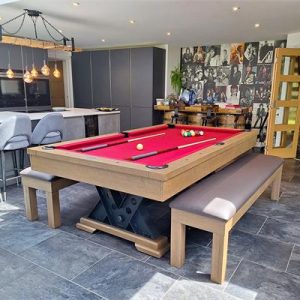 Signature Visconti Silver Mist American Pool Dining Table